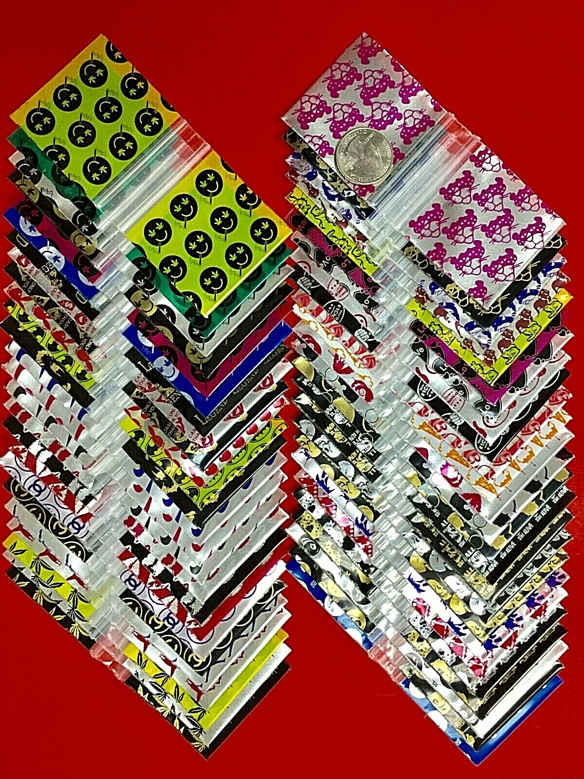 BaggiesSince1987 – 2020 Design Zip Bags Metallic 50 DSN Mix 500PCS, READ DETAILS