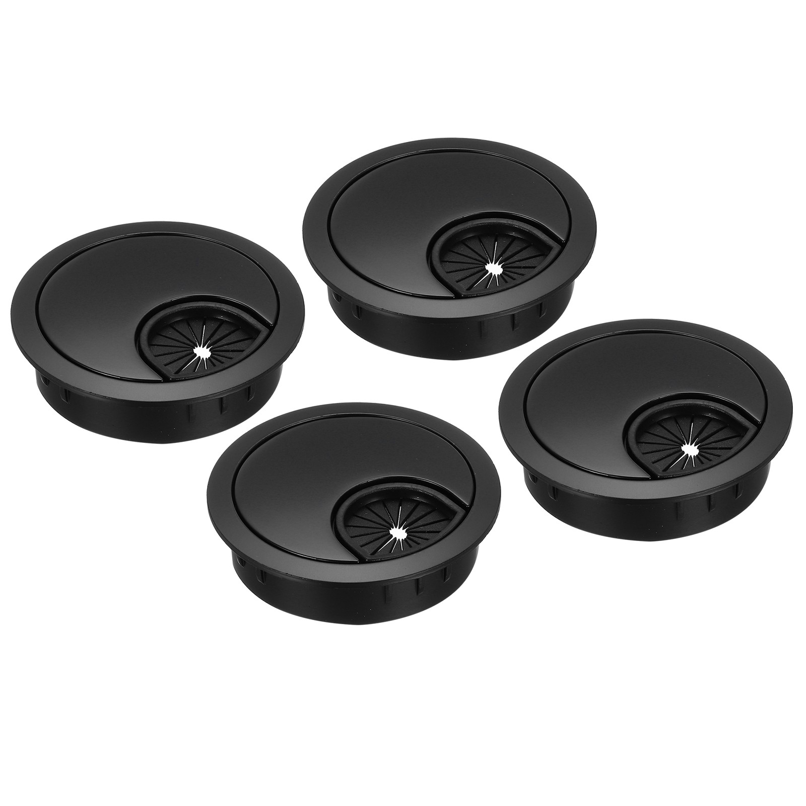 4 Pcs Desk Grommet 1.8 Inch,Zinc Alloy Desk Hole Cover,45mm,Black