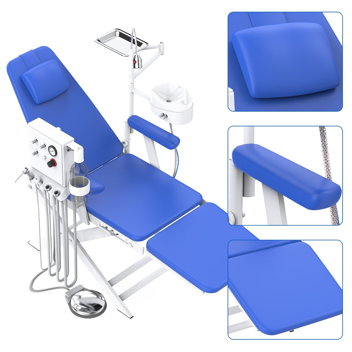 Portable Dental Chair silla dental portatil LED With Air Turbine + Dentist Stool