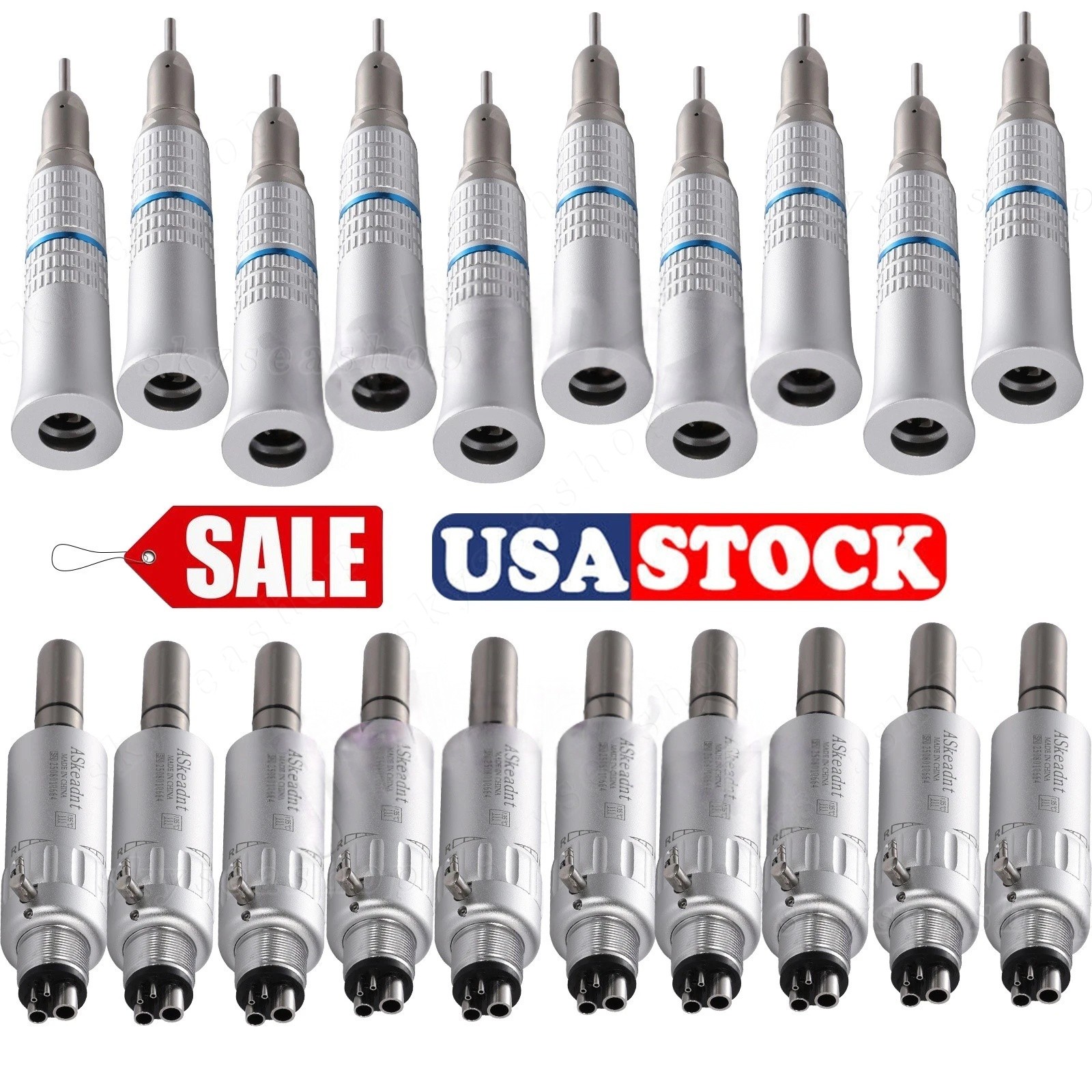 NSK Style Dental Straight Nose /Air Motor Low Slow Speed Handpiece E-type 4HOLES