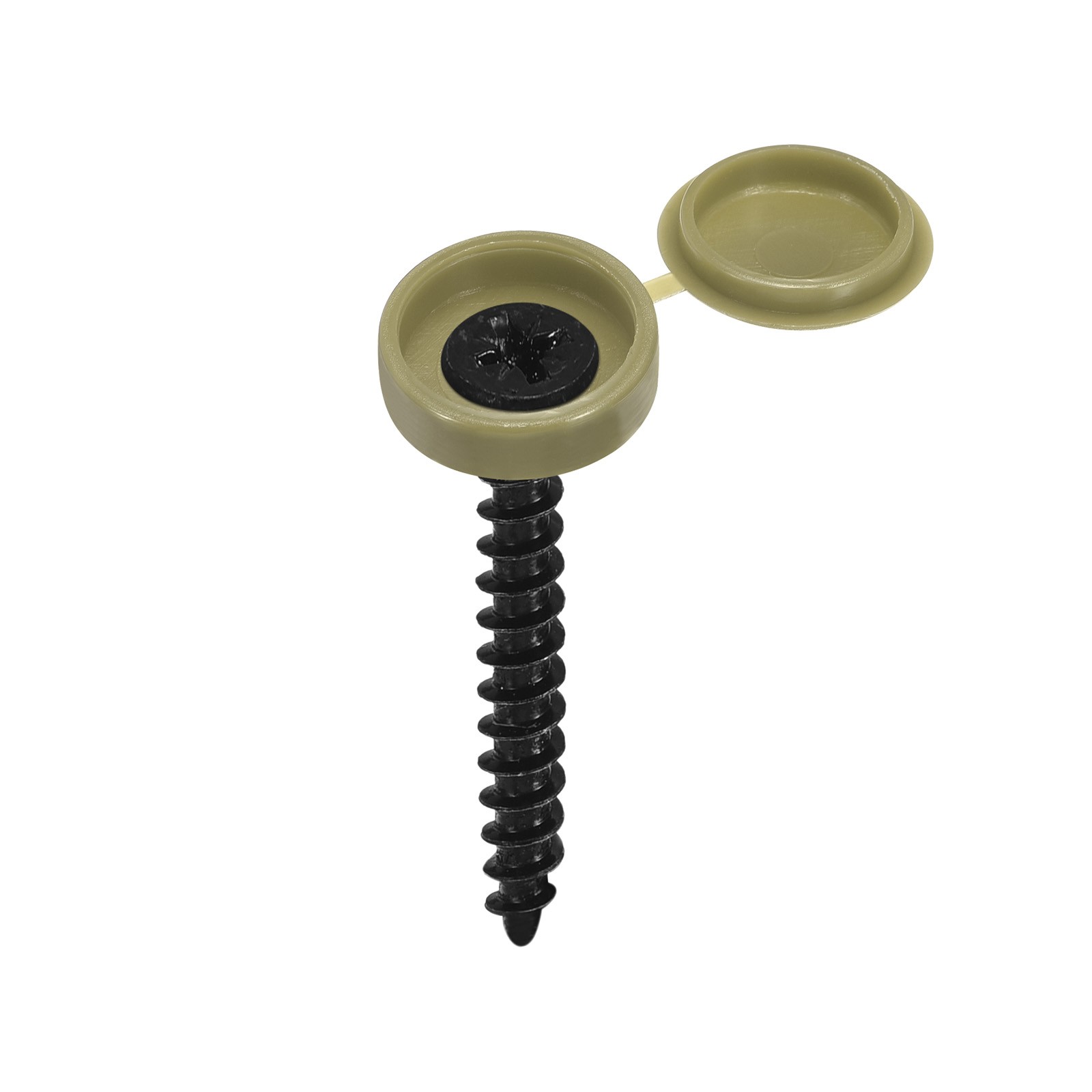 100Pcs 5mm Hinged Screw Cover Caps Plastic Fold Screw Snap Covers Green