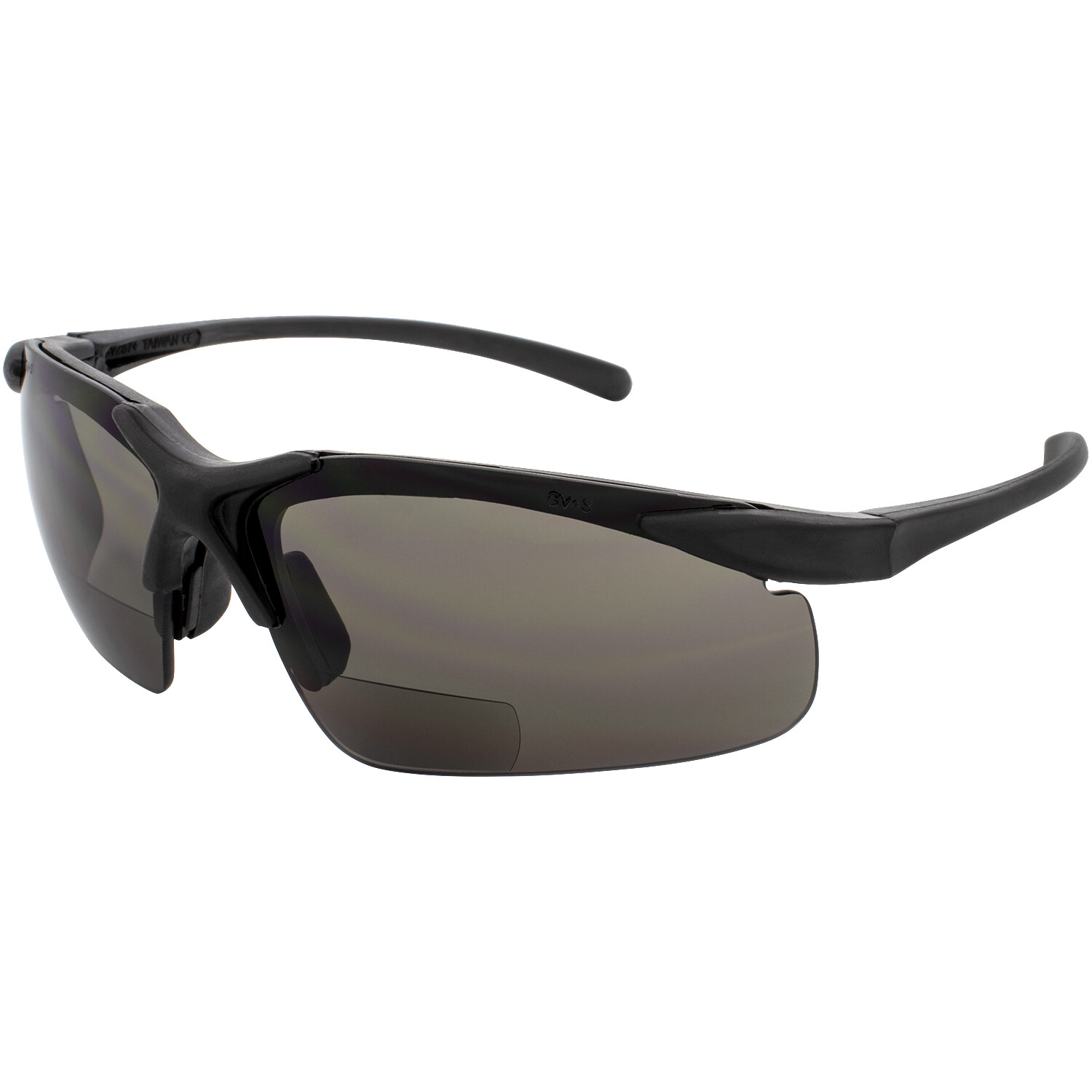 Apex Bifocal Safety Glasses 2.0 Shatterproof Smoke Lens Black Frame ANSI Z87.1