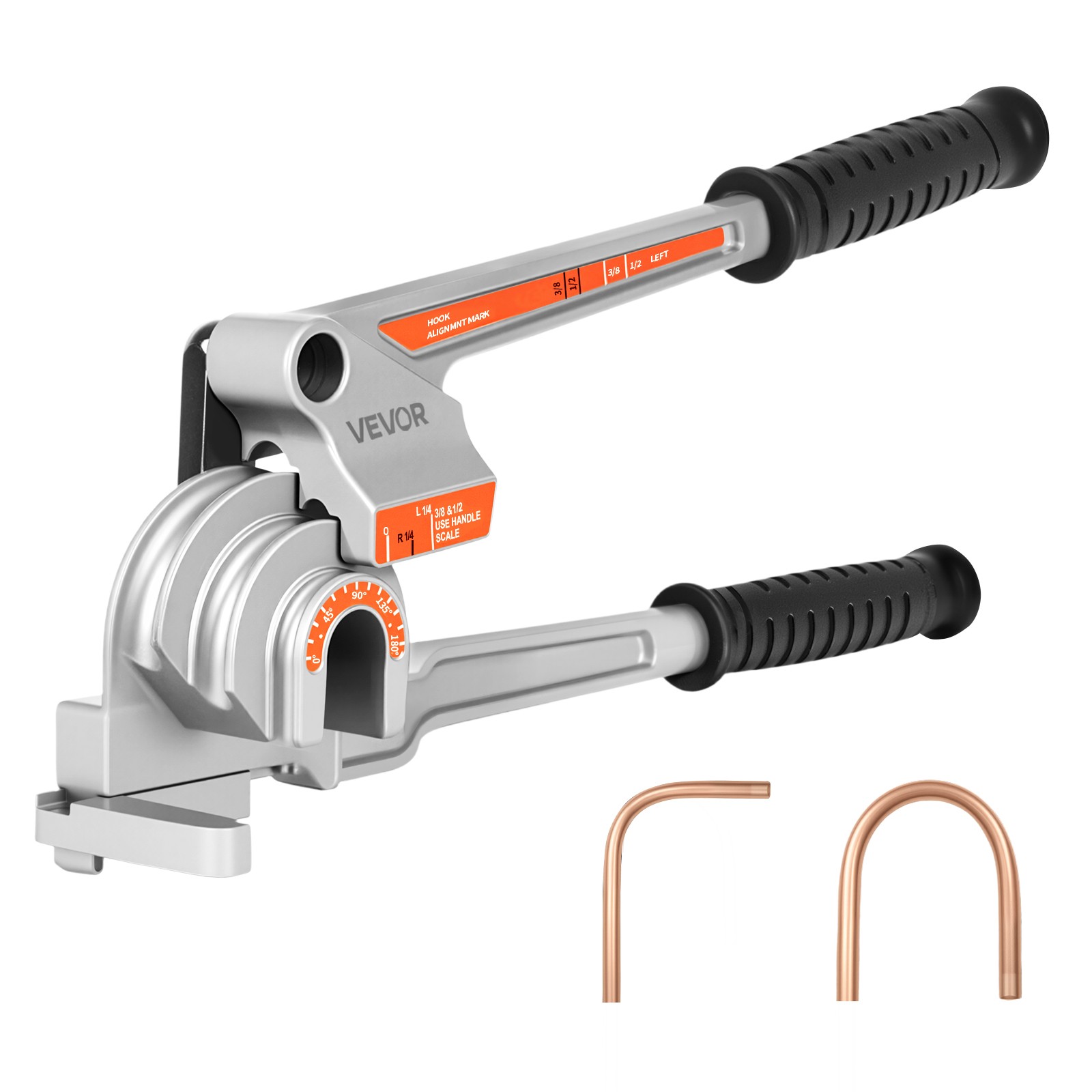 VEVOR 3 in 1 Lever Pipe Tube Bender for 1/4″, 3/8″, 1/2″ O.D. 0-180° Bending