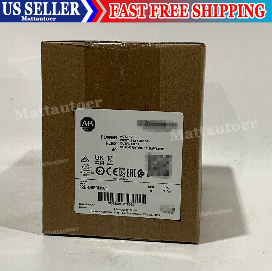NEW Allen-Bradley 22B-D6P0N104 PowerFlex 40- 2.2 kW 3 HP AC Drive