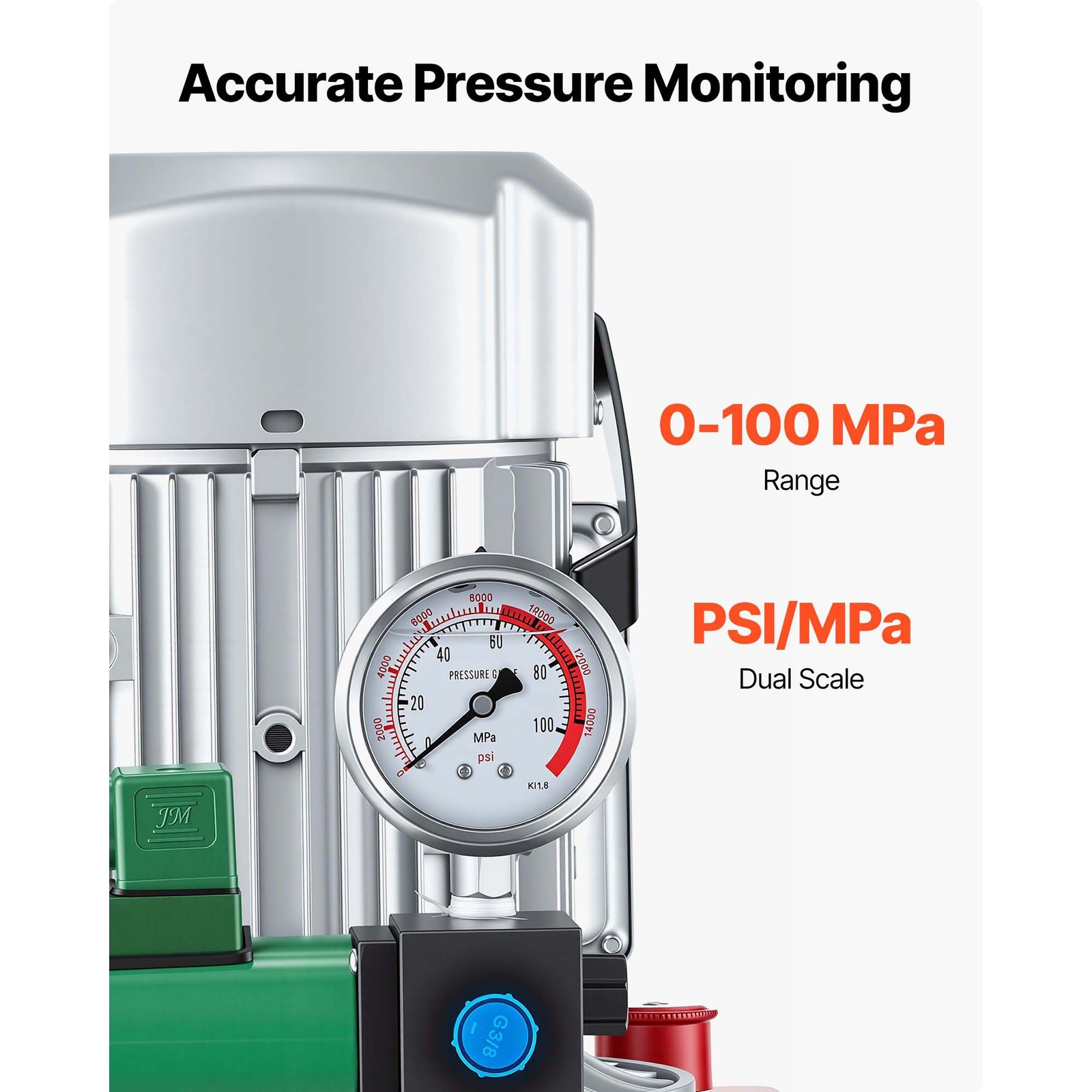 Uimoso Electric Hydraulic Pump 750W 10000 PSI Single Acting with Pedal Control