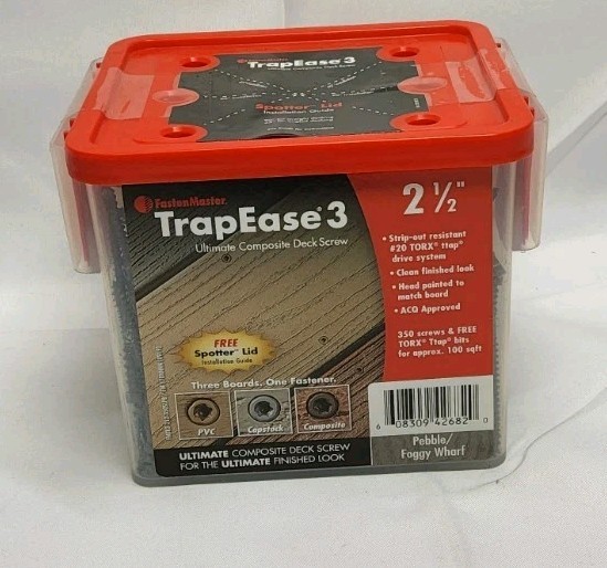 FastenMaster TrapEase 3 2-1/2 in. Torx Composite Head Pebble/Foggy Wharf 350pcs