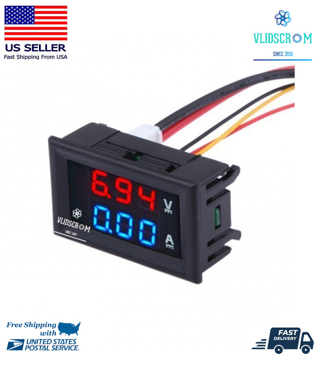 Mini Digital Voltmeter Ammeter DC 100V 10A Car LED Display Panel Amp Volt Tester
