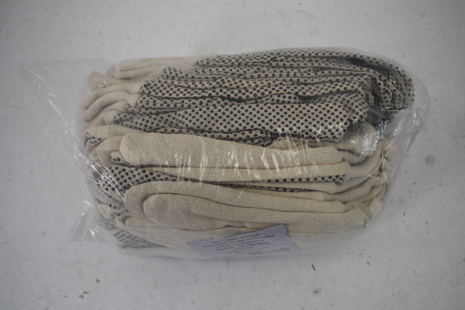 Lot of 12 PIP Canvas Dotted Palm Gloves 8oz 91-908PD White/Black Cotton/PVC