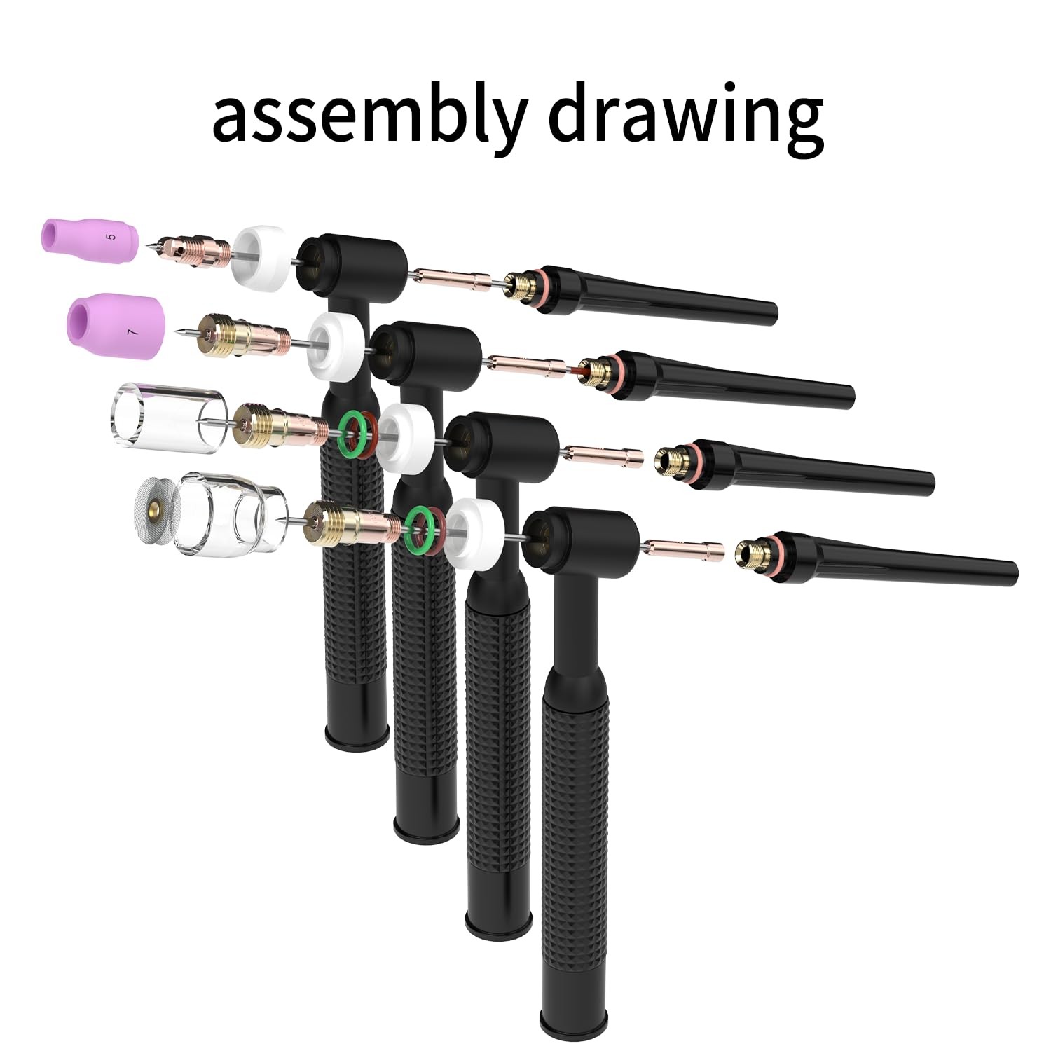 WelderElite 123 Pcs TIG Welding Torch Kit – Alumina Full Size, Multicolor