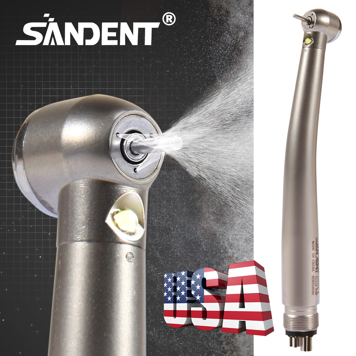 1-10 Estilo NSK Dental Pieza de mano LED alta velocidad Pana MAX EK LED 4Holes