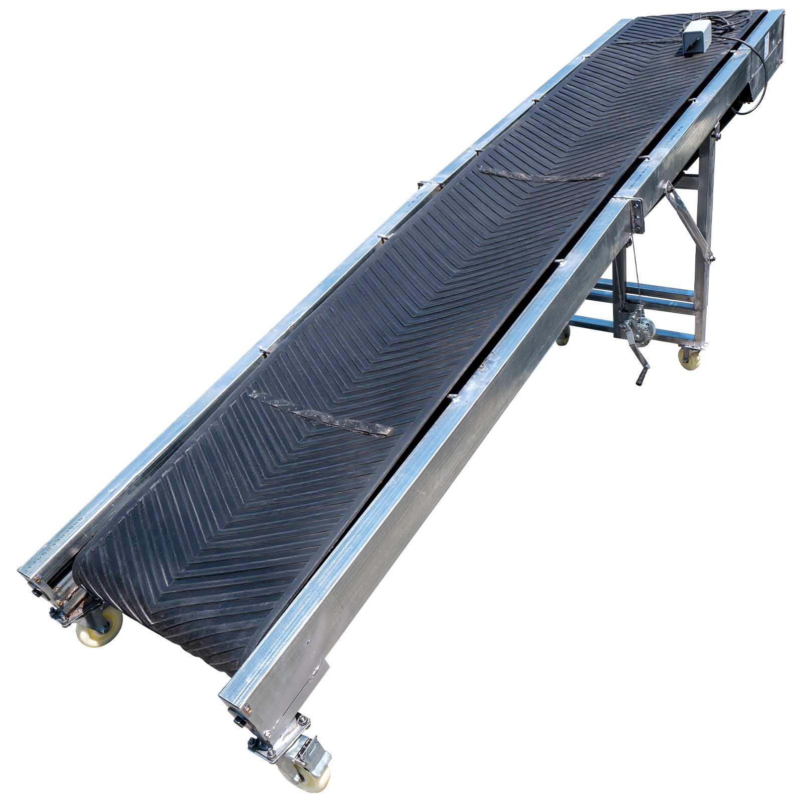 110v Belt Conveyor PVC Stainless Steel 118*20” Incline Belt Conveyor Transport
