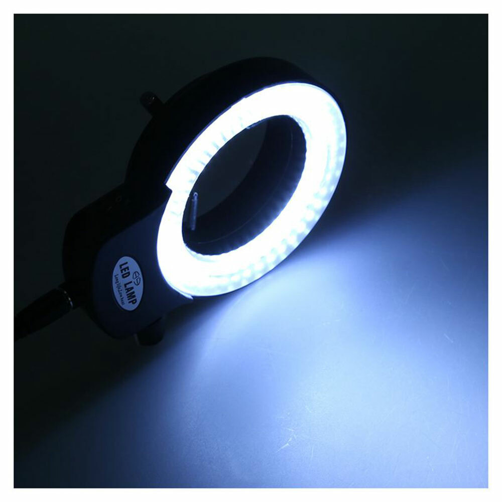 Adjustable 144 LED Bulbs Microscope Ring Light Illuminator Lamp US Plug #SH