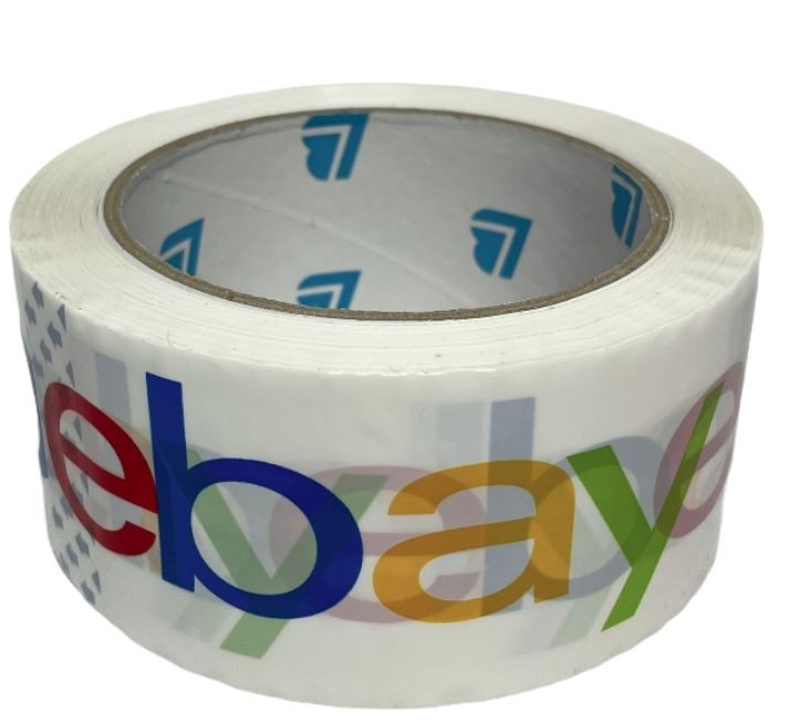 2 Rolls eBay Branded BOPP Shipping Tape No Black Logo 2 inches x 75 Yards