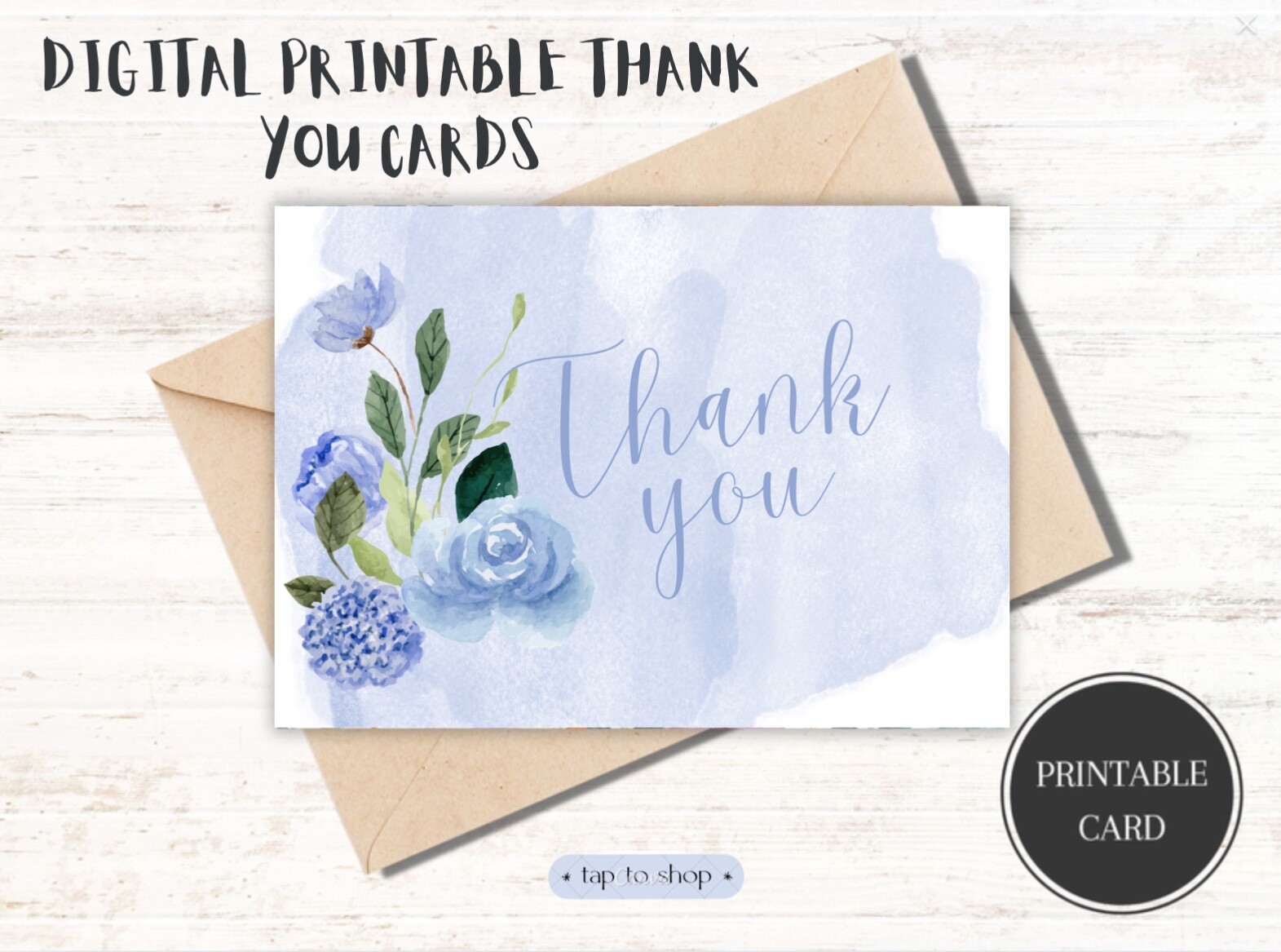 THANK YOU CARDS – PRINTABLE WATERCOLOR FLORAL DESIGN – ELEGANT & STYLISH