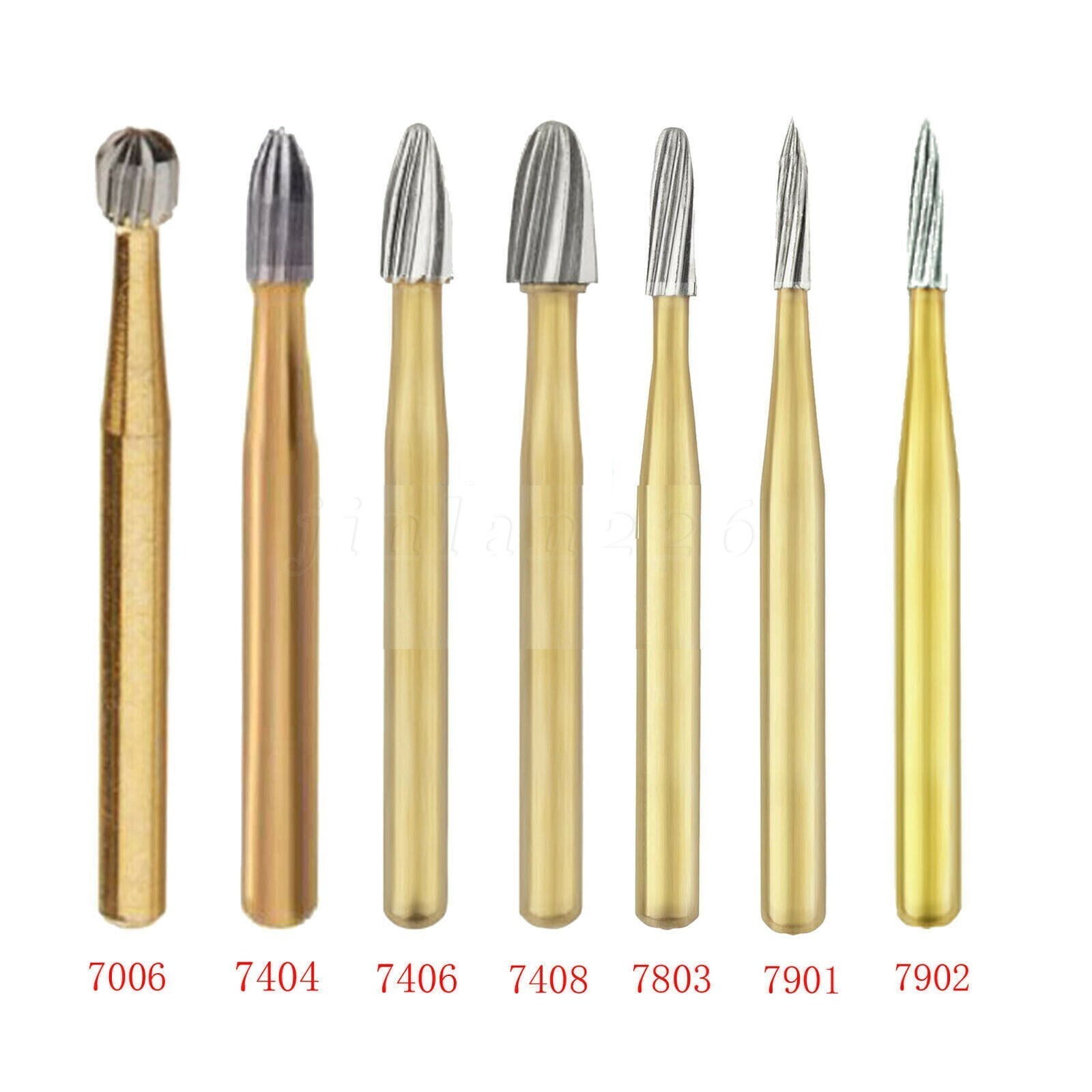 10x Dental Trimming Finishing Polishing Gold Carbide Bur High Speed FG 1.6mm