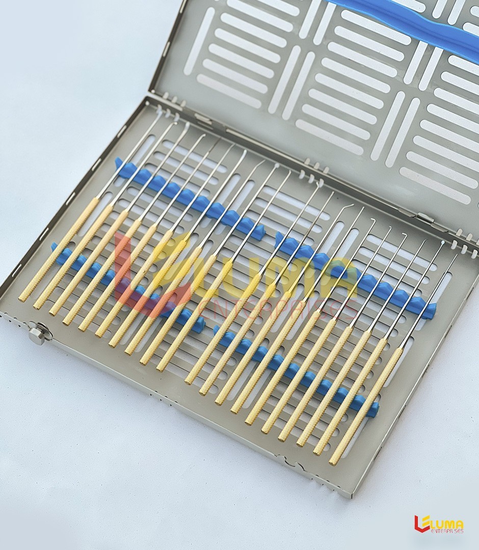 Rhoton Micro Dissector Expanded 20 PCS Set of Stainless Steel with steel case MT