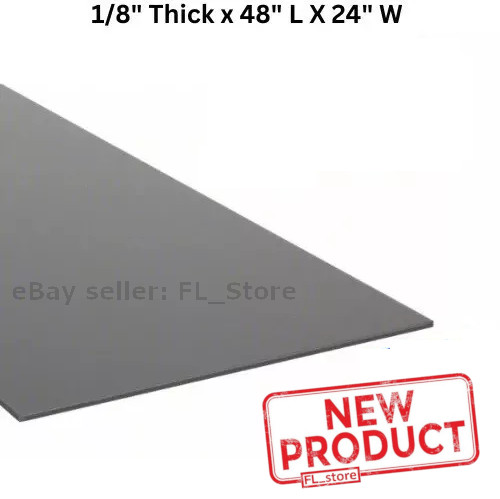48″ L X 24″ W Black Plastic Sheet High Density Polyethylene 1/8 in Thick HDPE