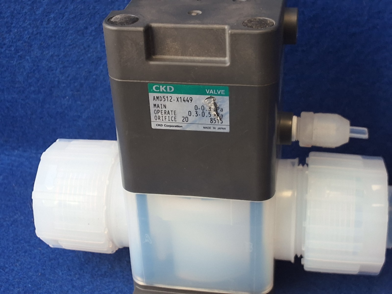 CKD AMD512-X1449 Air Operated Valve for Chemical Liquids 0-0.3 MPa.
