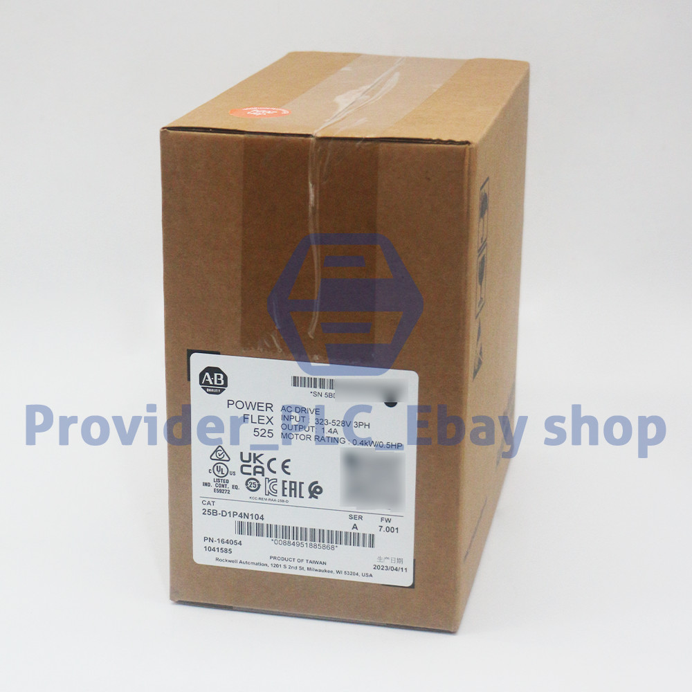New Sealed 25B-D1P4N104 Allen Bradley Ser A PowerFlex 525 AC Drive 0.4kW 0.5Hp