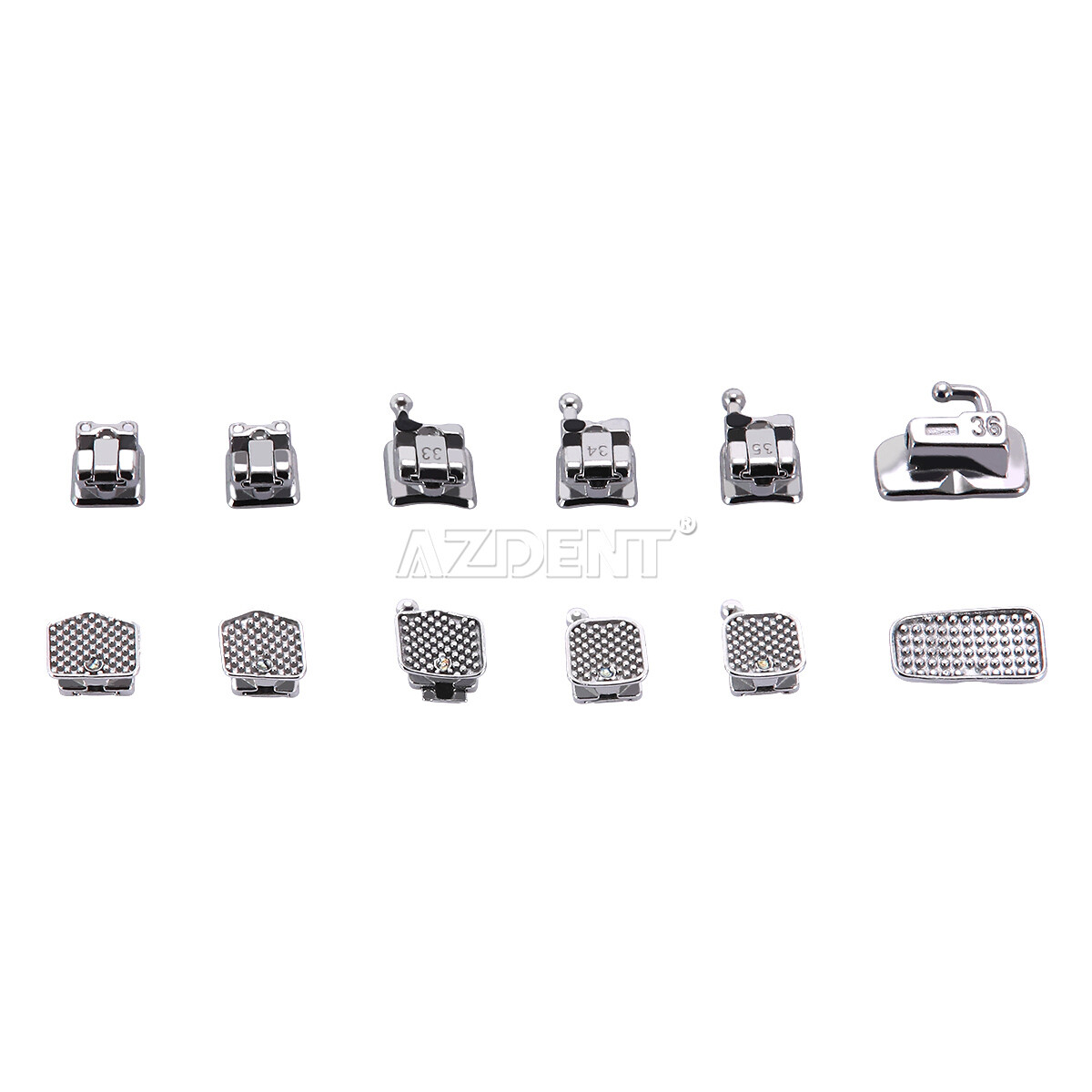 Dental Orthodontic Bracket Self Ligating Mini MBT.022″ Hooks 345+ Buccal Tubes