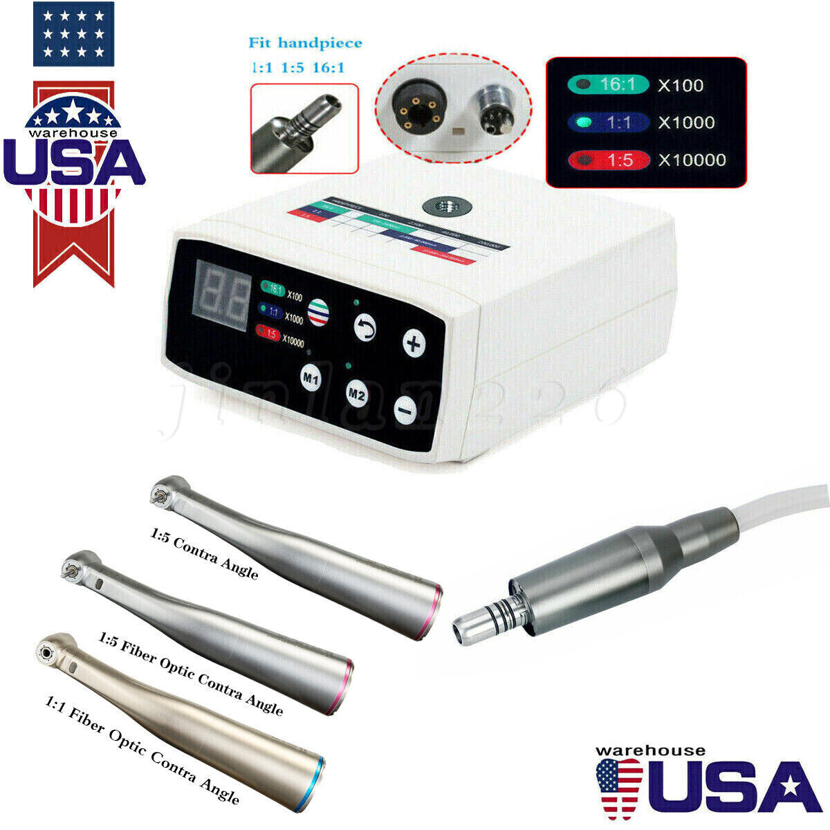 Dental Electric Motor Micromotor LED 1:1 1:5 Handpiece NSK Style