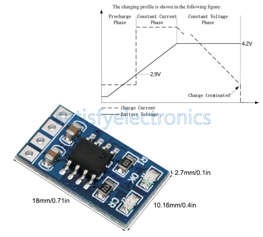3.7V 4.2V MPPT Solar Controller Lithium Battery Charging 1A Charger Module