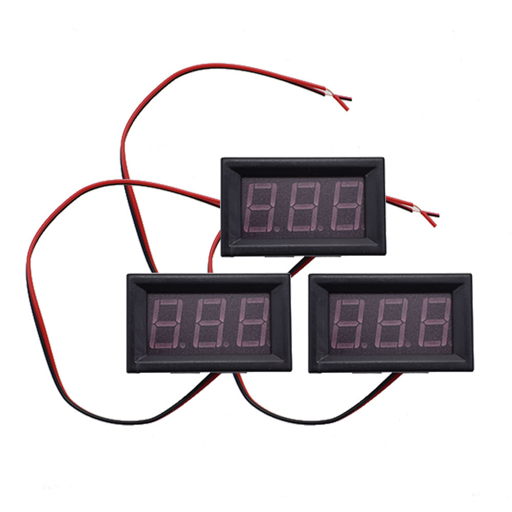 3Pack DC 4.5-30V Blue LED 3Digital Display Voltage Meter Voltmeter Panel