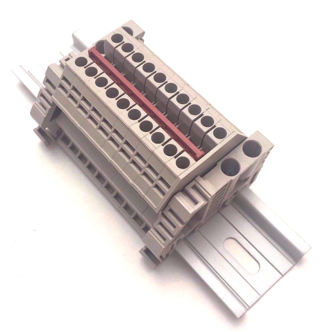 Power Distribution Terminal Blocks 10 Connector DIN Rail Dinkle 12AWG 20A 600V