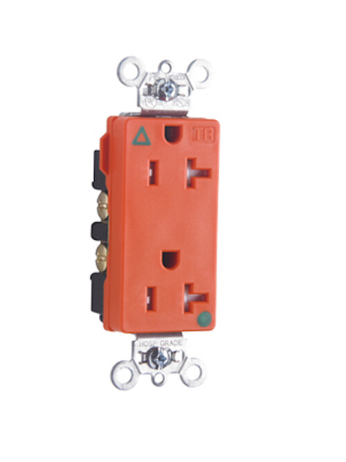 Isolated Ground Orange Decorator Duplex Receptacle Industrial Grade Decora 15A