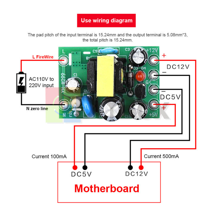 AC 110-220V DC 5V 12V AC-DC Switching Power Supply Module Isolation PCB Board