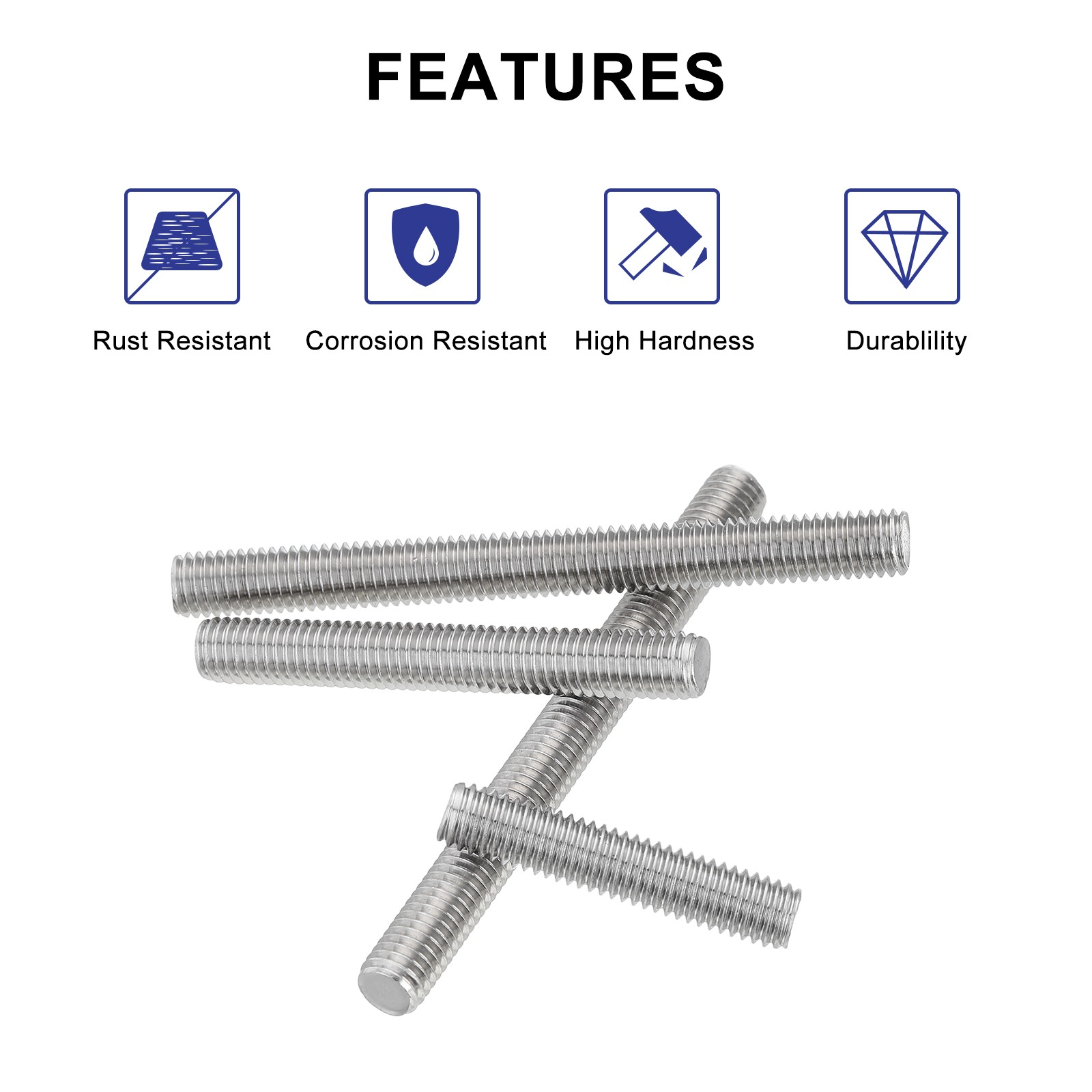 10pack M4 x 170mm 304 Stainless Steel Fully Threaded Rod Bar Studs Fastener