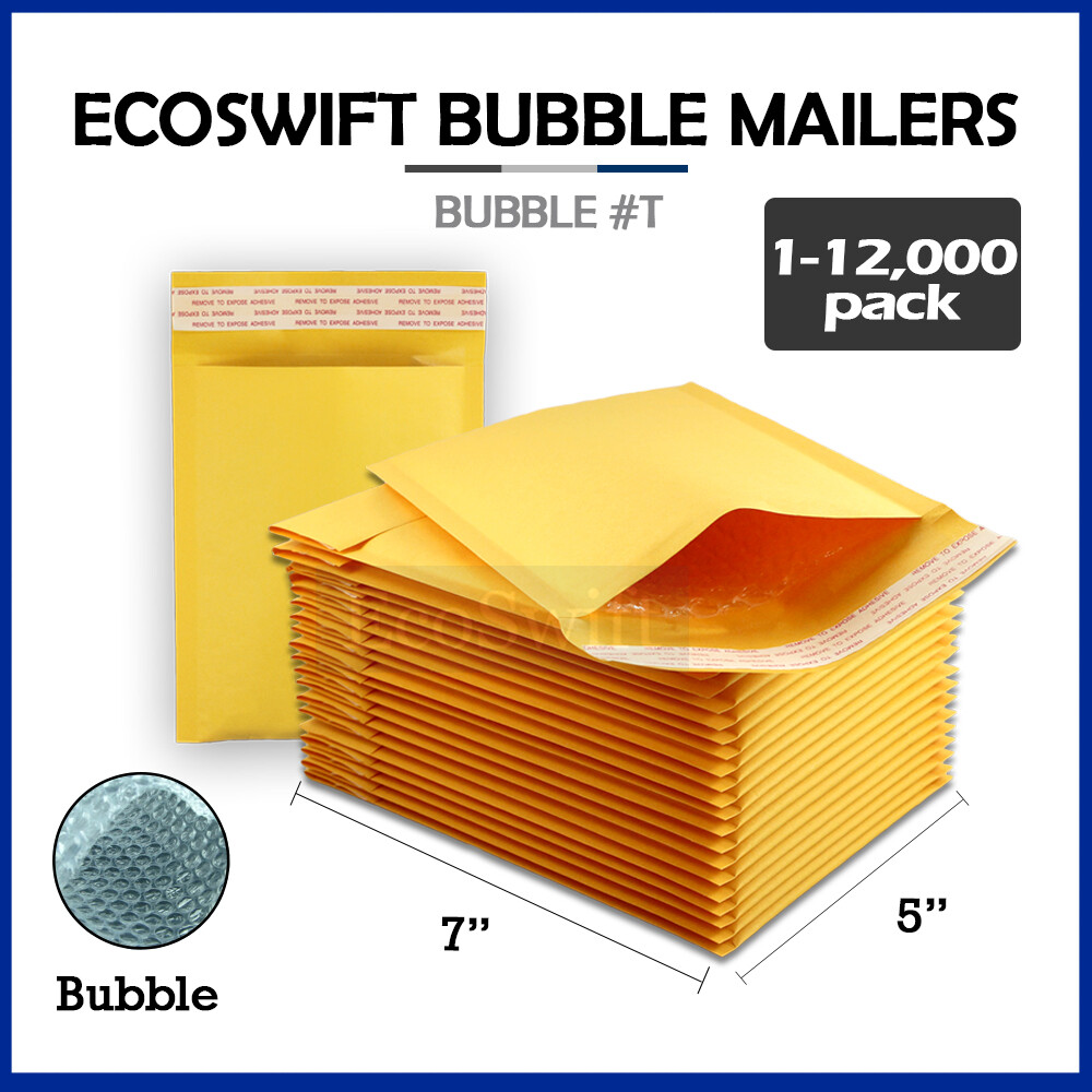 1-12000 #T 5×6 “EcoSwift” Kraft Bubble Mailers Padded Shipping Envelopes 5″ x 6″
