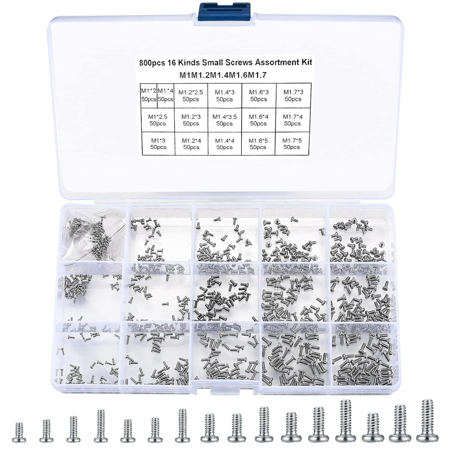 800 Pcs Tiny Screws for Electronics Micro Small Mini Phillips Pan Head Machine