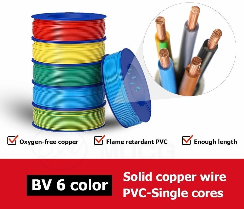 Solid Copper Wire Electric Cable 10-20awg 220V/380V Insulated PVC Single Core