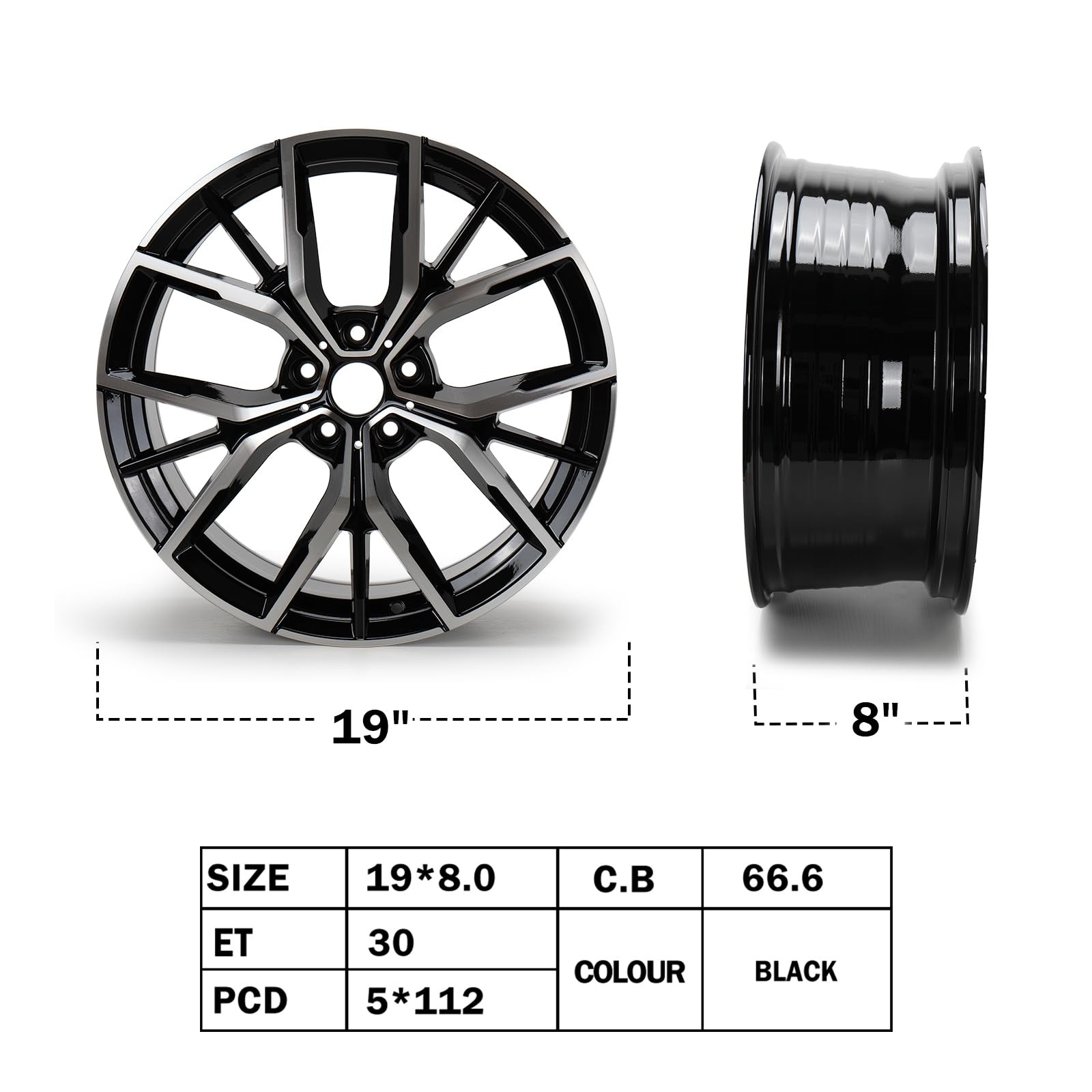 New 19×8 Aluminum Alloy Wheel Rim for BMW 530i 530e 540i M550i 2019-2023 Single