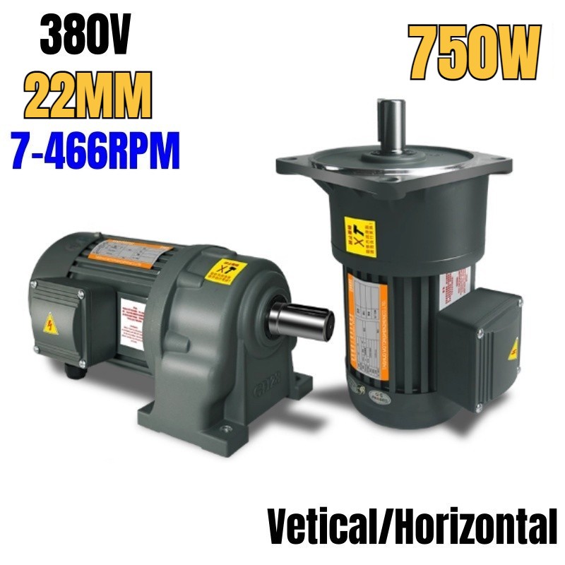 New 750W 22mm Three-Phase CW/CCW Reduction Gear Motor Adjustable Speed AC 380V