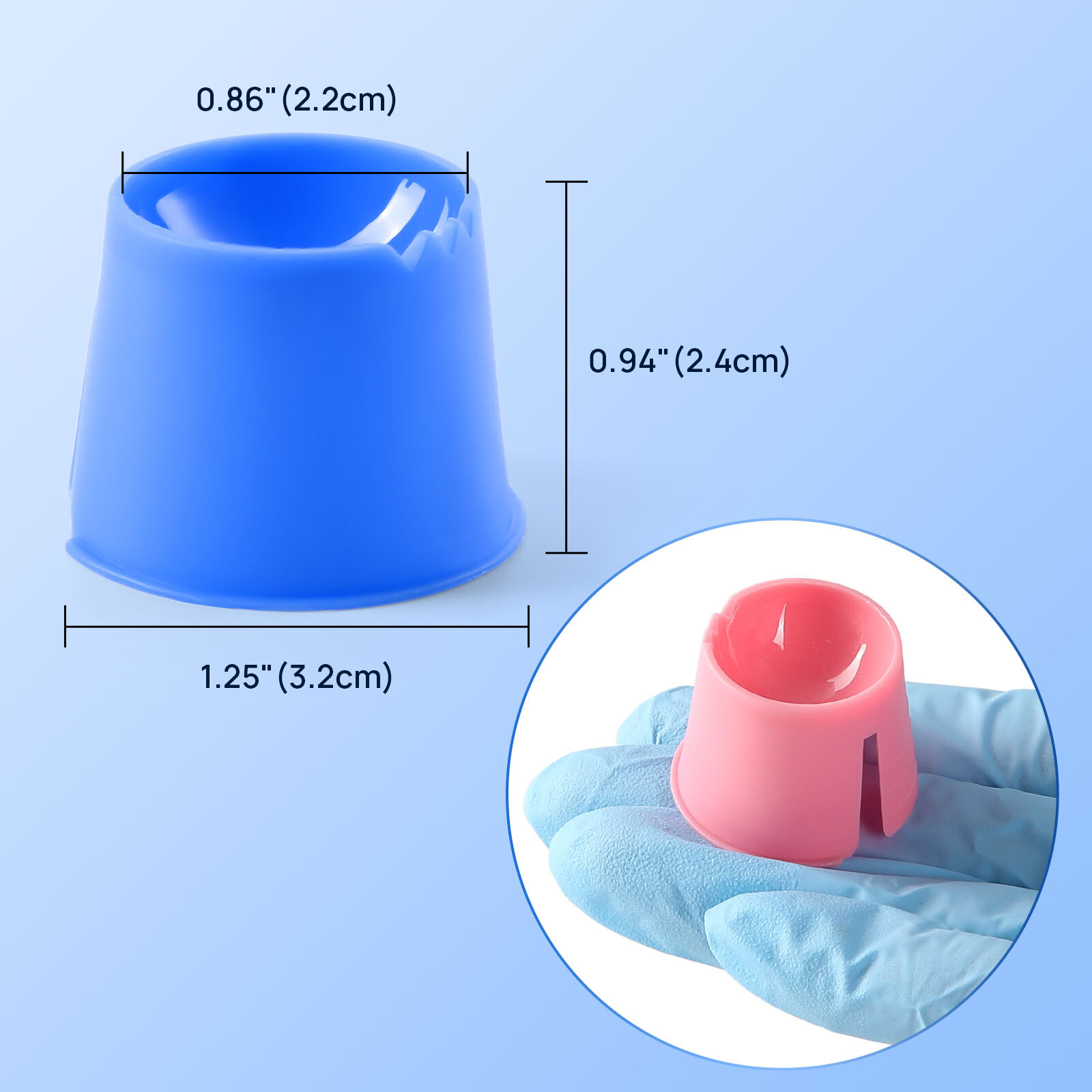 JMU Dental Disposable Plastic Dappen Dishes Mixing Bowl Cup Assorted Colors