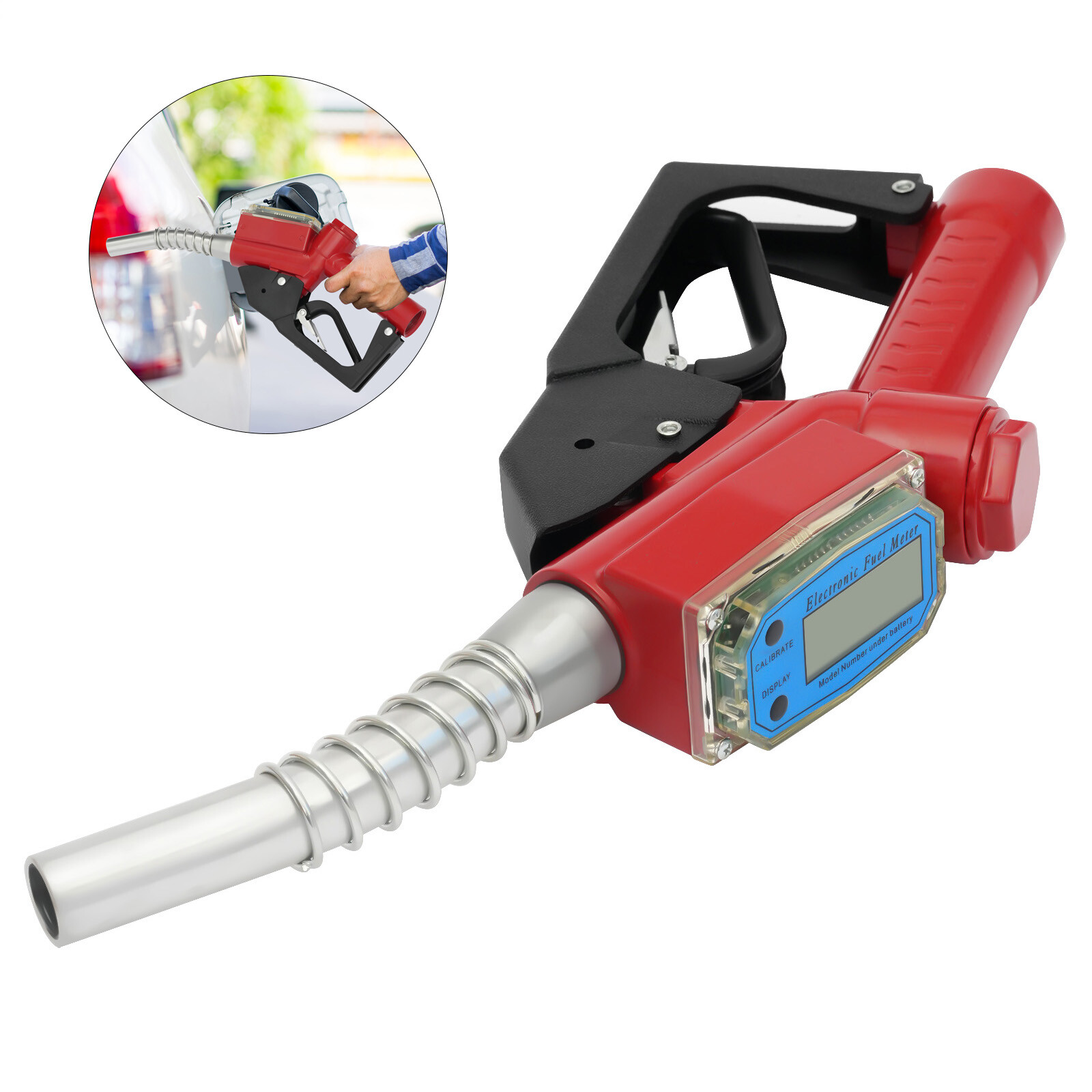 Fuel Gas Diesel Petrol Oil Delivery Gun Nozzle Dispenser with Flow Meter