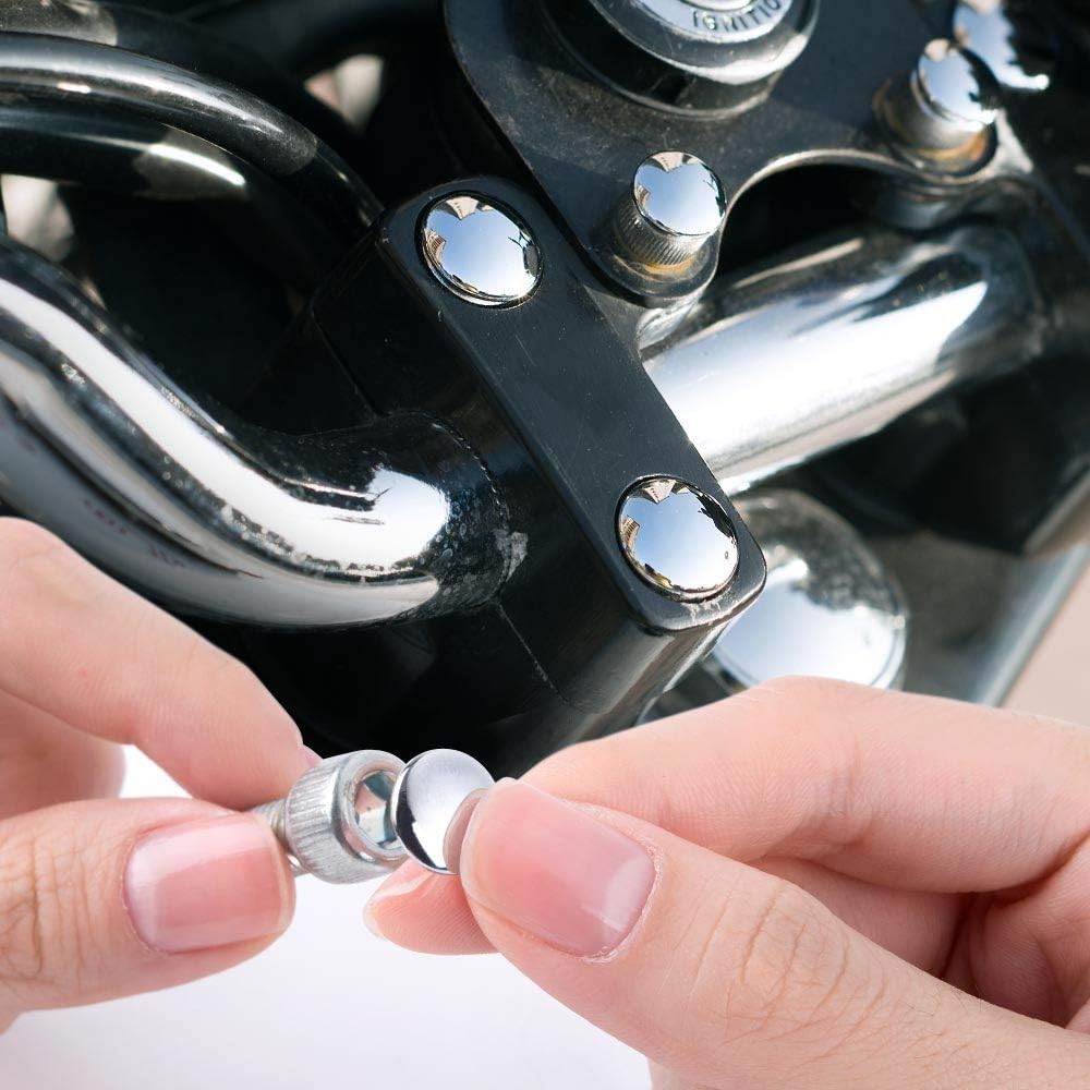 KiWAV motorcycle round bolt cap screw cover plug chrome for 6mm thread allen