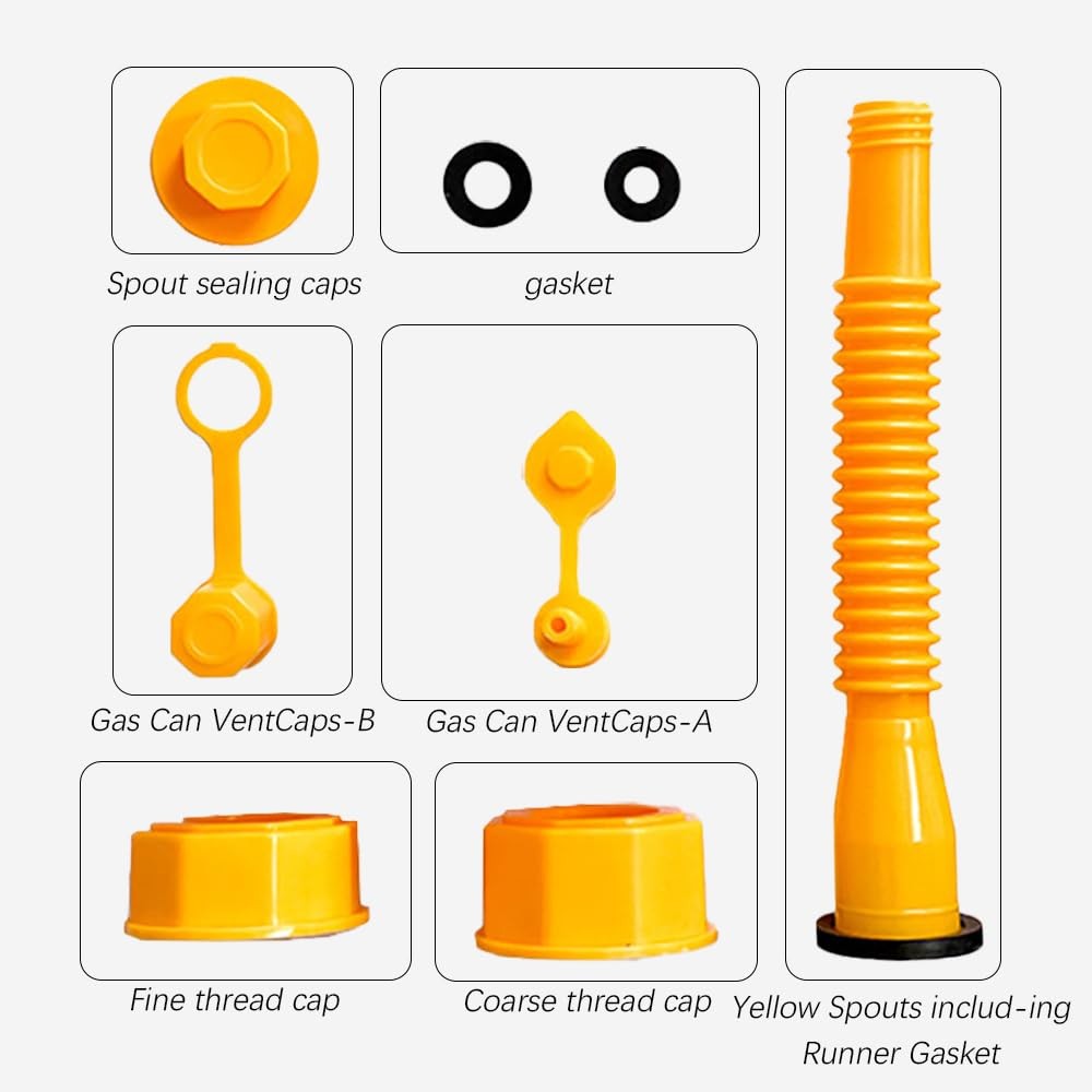 Gas Can Spout Replacement No Spill Nozzle Flexible Fuel Tank Adapter Kit 5 Gallo