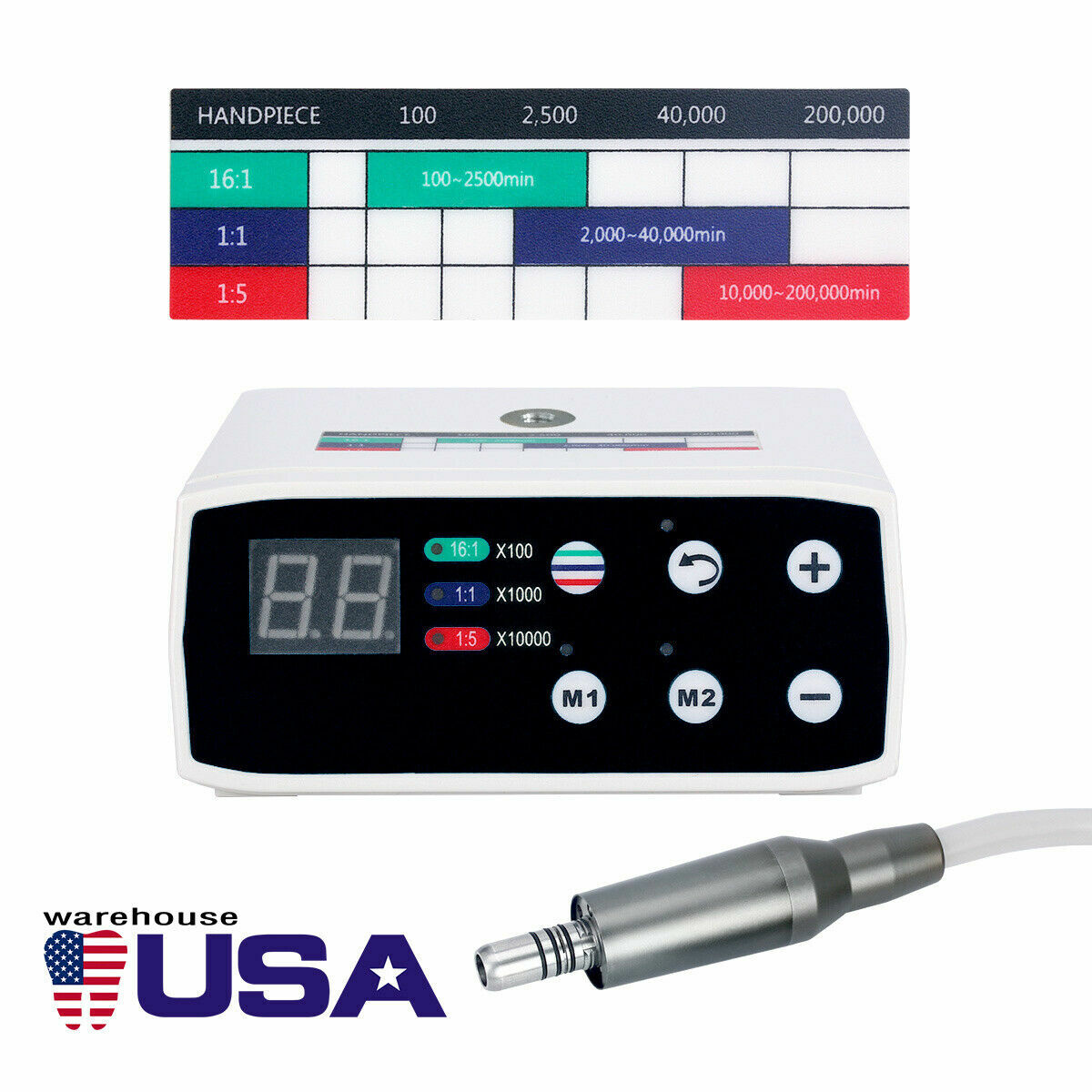 Dental Brushless LED Electric Micro Motor /1:5 1:1 Handpiece Fiber Optic YB