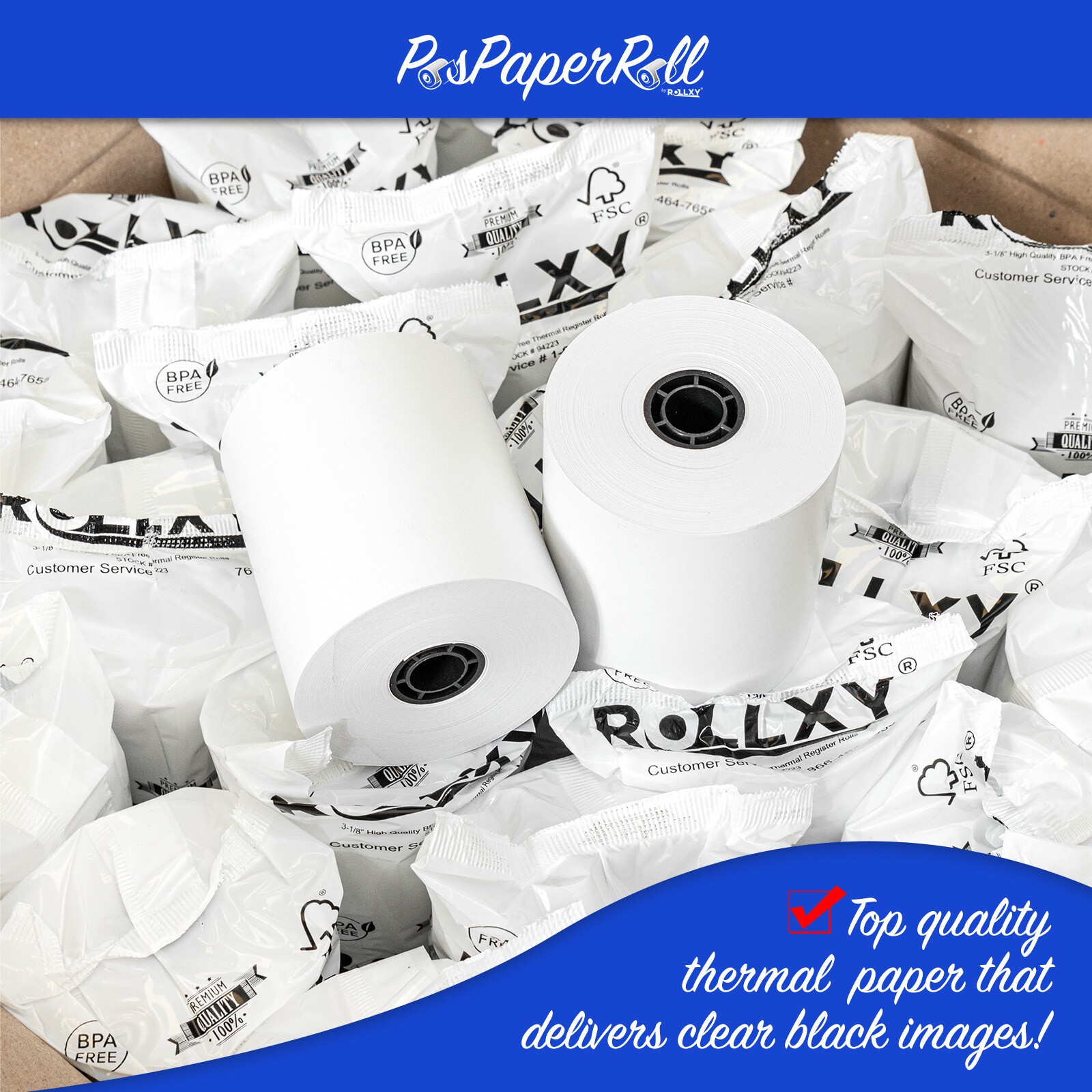 (100 Rolls)- 3-1/8″ x 230′ BPA Free Thermal Paper(Aloha Termal POS Printers)
