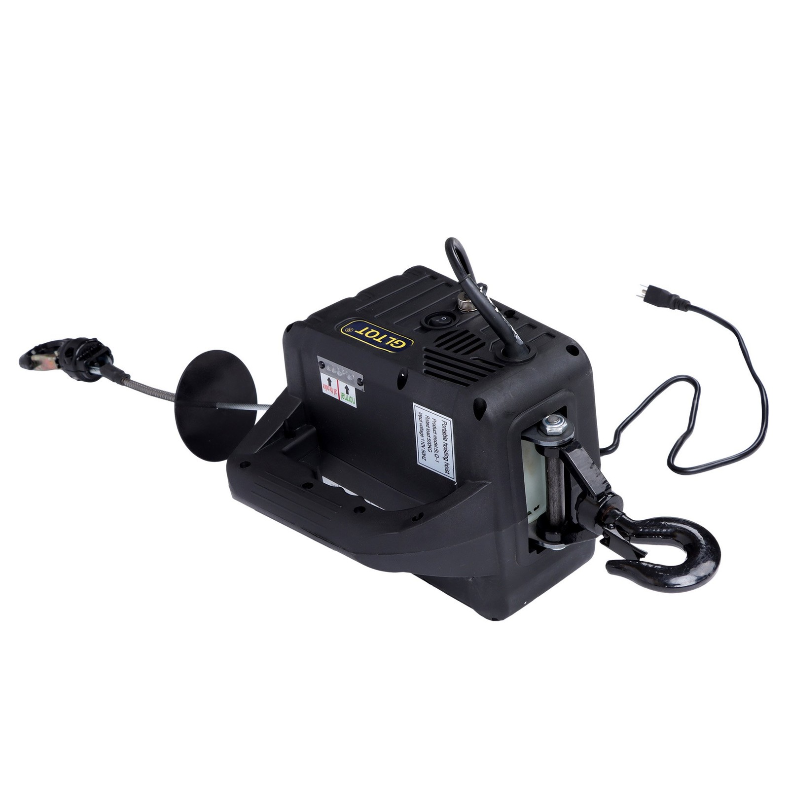 2-in-1 Electric Hoist Winch, 1100 lbs Lift Capacity, 1500W Portable Power Winch