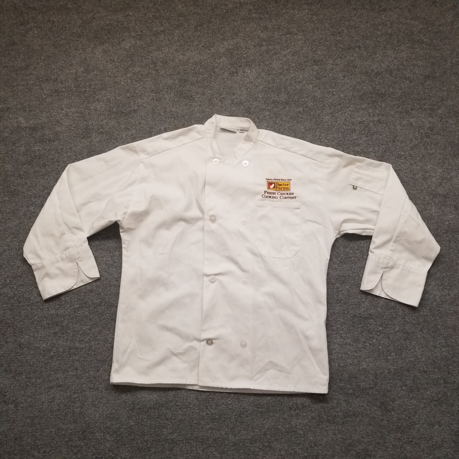 Edwards Unisex Adult Chef Coat Jacket Large White Foster Farms Double Breasted *