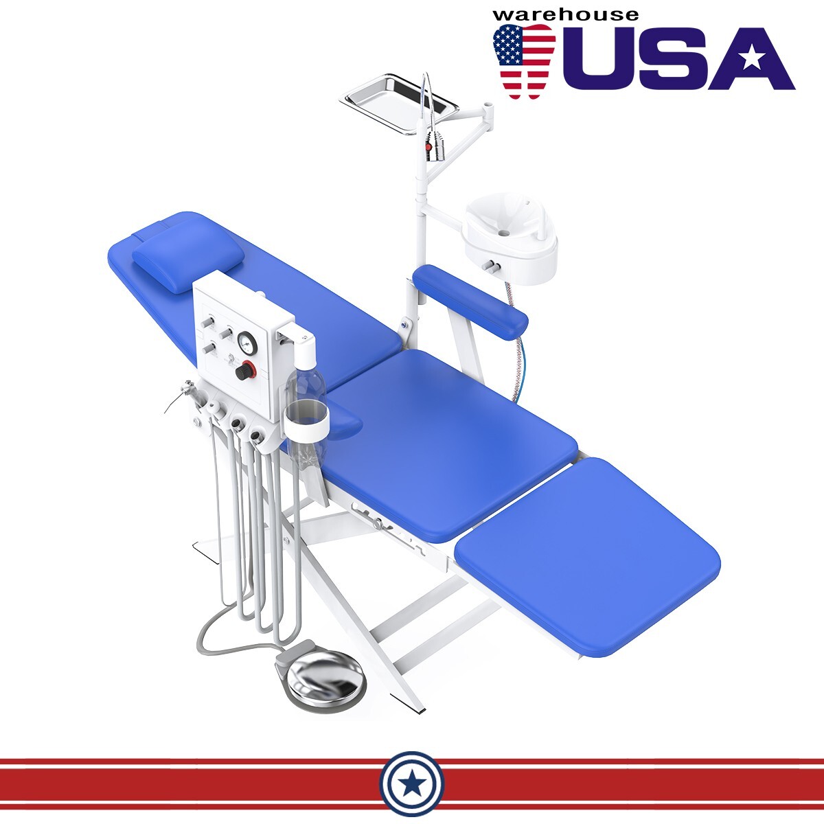 Portable Dental Chair silla dental portatil LED With Air Turbine + Dentist Stool