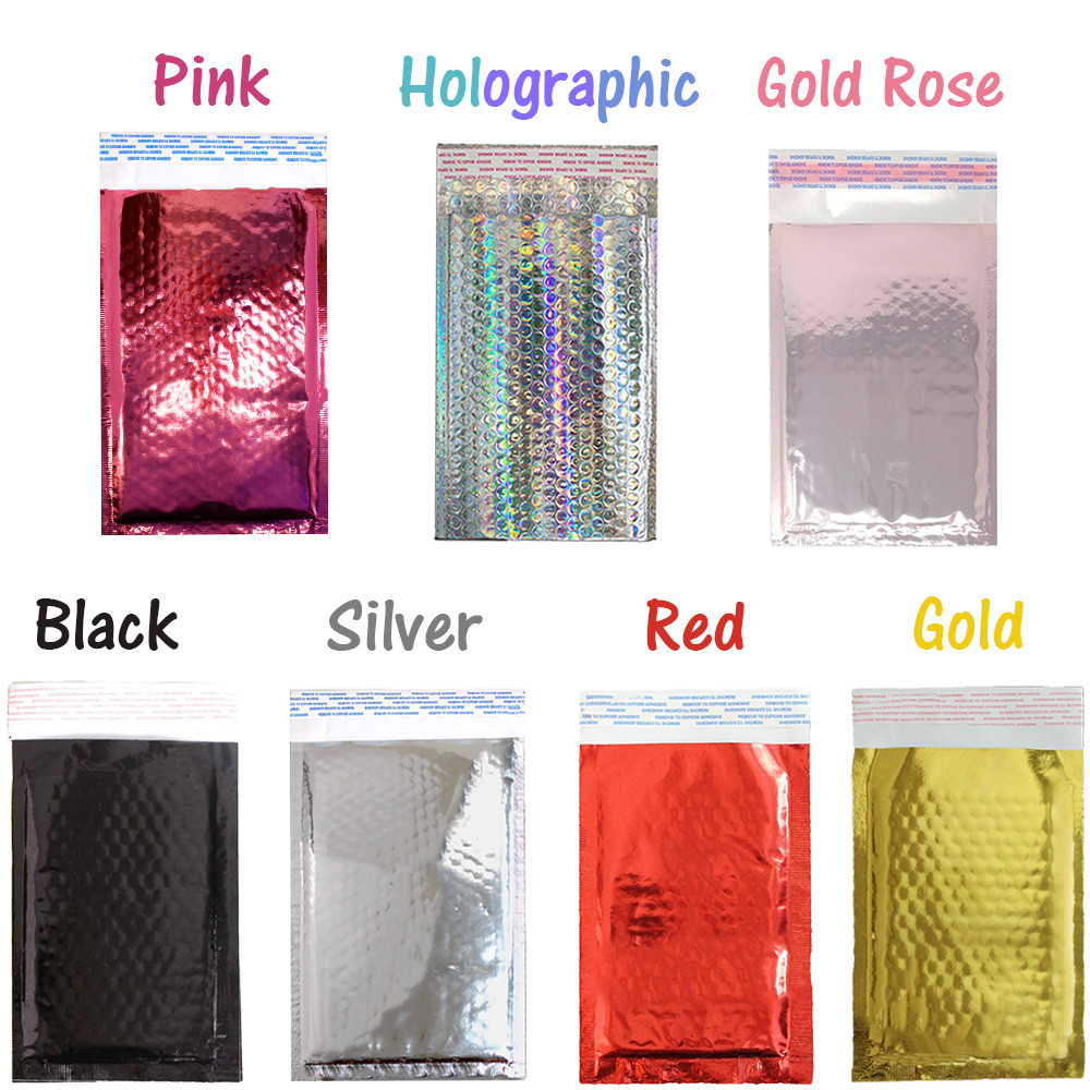 5×9″ CHOOSE! Pink, Holographic,Rose Bubble Mailers, Padded Shipping Envelopes!