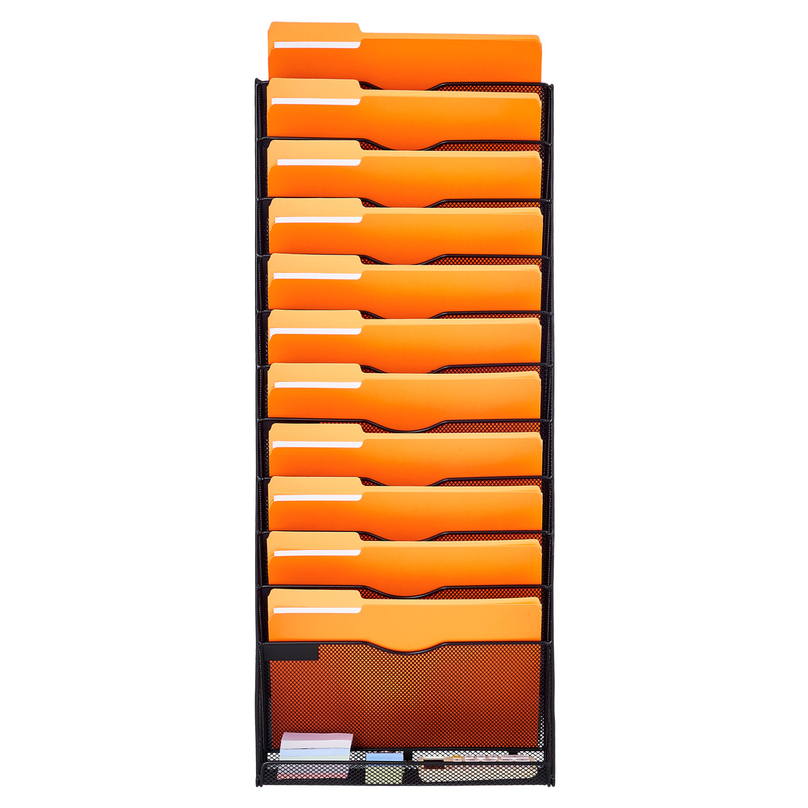 File Wall Rack Mesh Wall File Holder 1-Piece 12 Pockets for Office/School