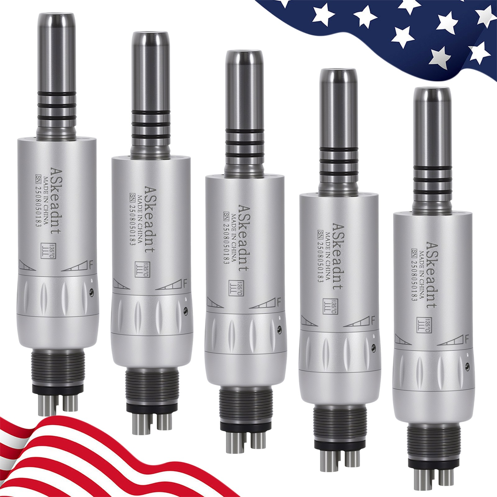 1-10* Dental Inner Channel E-type Air Motor Handpiece 4 Hole Low Speed E-type