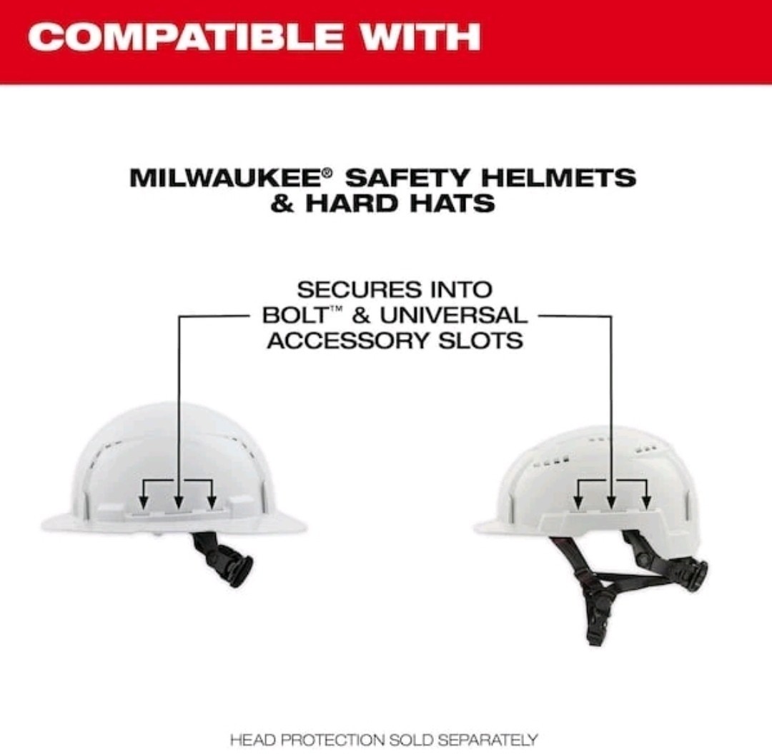Milwaukee 48-73-3250 BOLT 24dB Earmuffs, Use with Safety Helmets and Hard Hats.