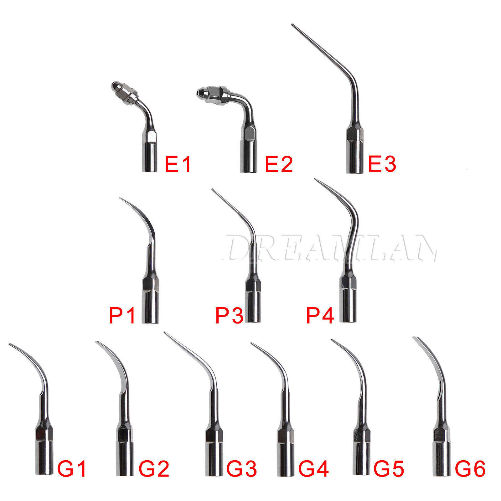 5 Dental Ultrasonic Scaling Perio Endo Tips Fit EMS Woodpecler Scaler 12 Model